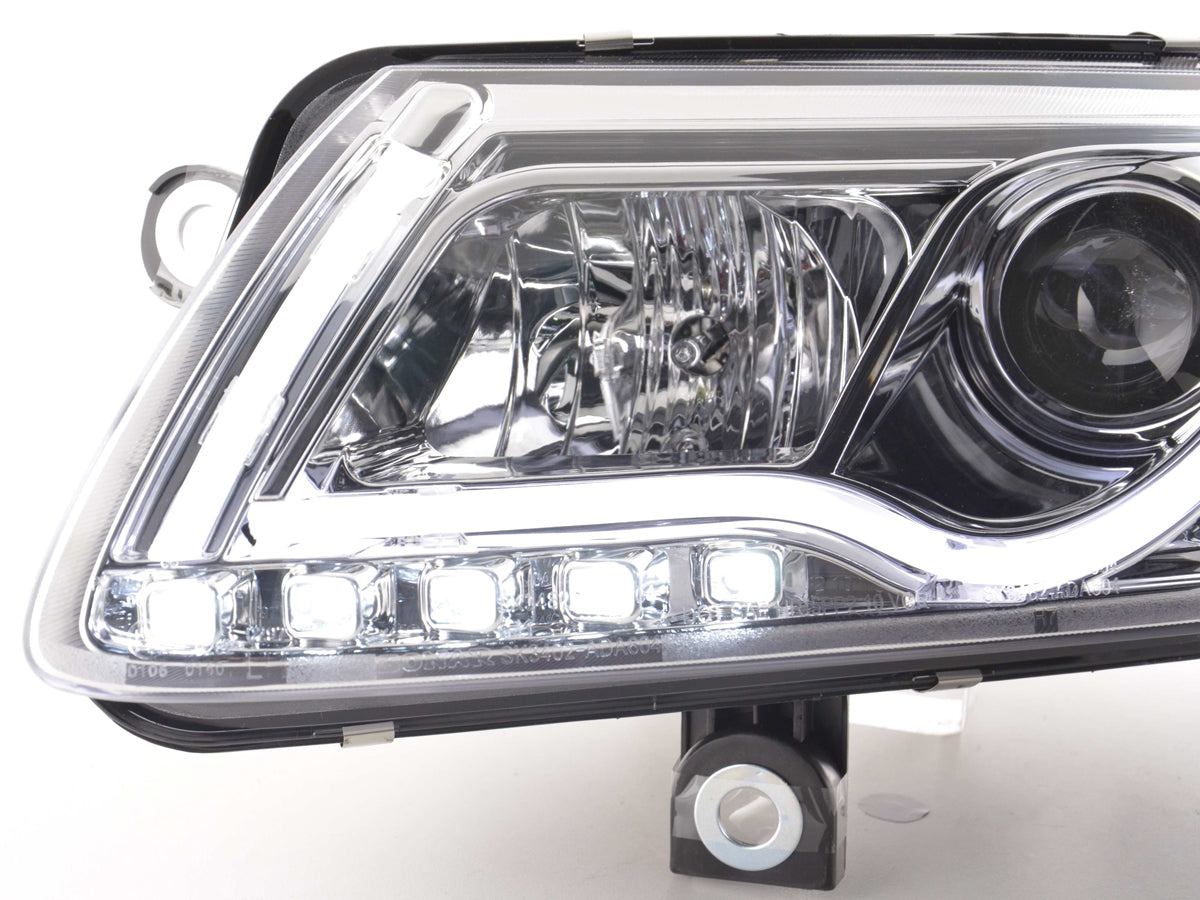Scheinwerfer Set Daylight LED Tagfahrlicht Audi A6 Typ 4F 04-08 chrom Scheinwerfer Set Daylight LED Tagfahrlicht Audi A6 Typ 4F 04-08 chrom